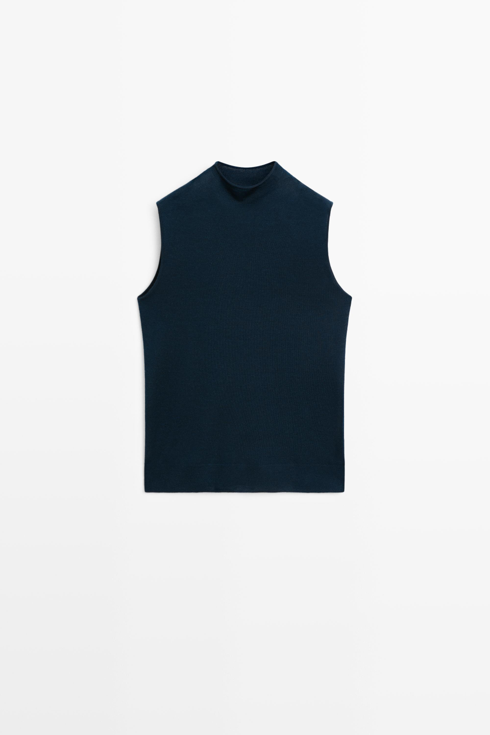 Massimo Dutti Вязаный топ из 100% шерсти, синий