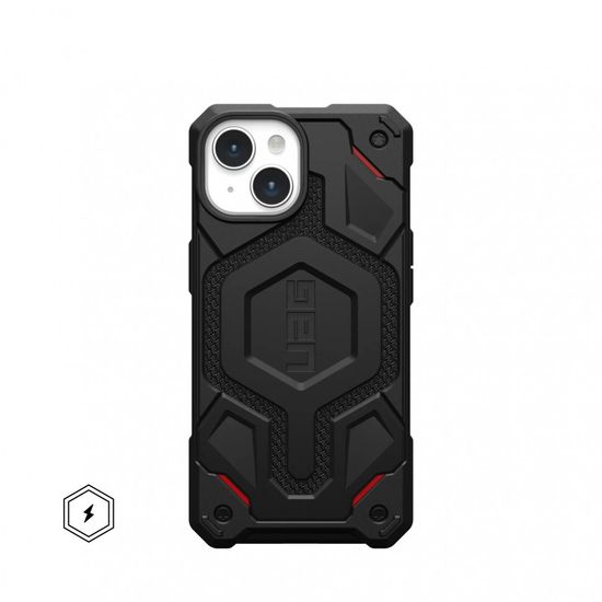 Чехол с поддержкой MAGSAFE Uag Monarch Pro для iPhone 15 Plus 6.7", цвет чёрный (Kevlar-Black)
