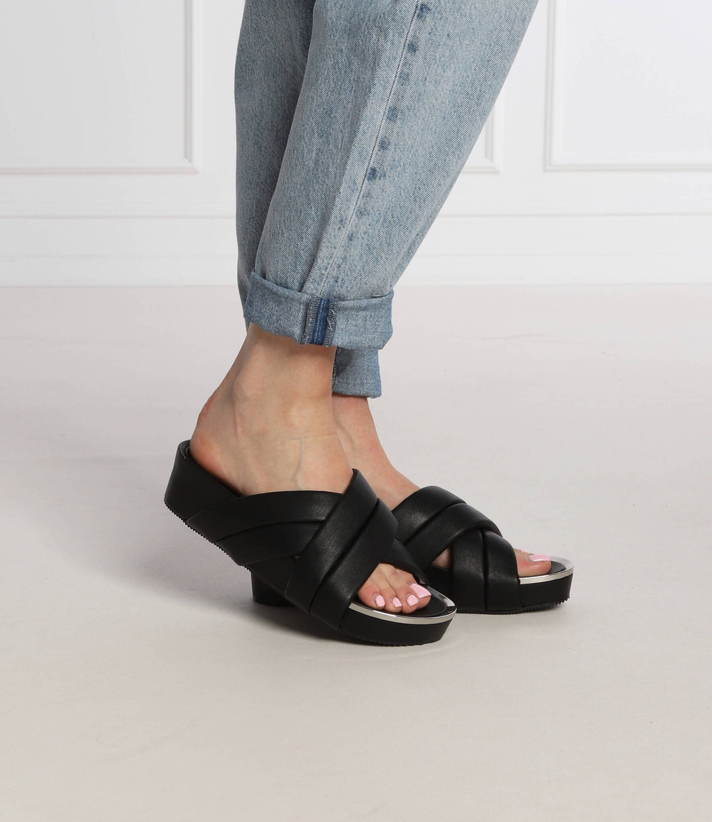Шлепанцы кожаные vienna DKNY - черный(K1204649)