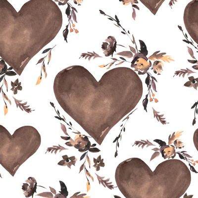 Brown heart with flofers