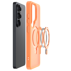 Чехол оранжевого цвета с MagSafe для Samsung Galaxy S26 Ultra, серия Yind Series Case от Dux Ducis (версия с магнитной откидной подставкой)