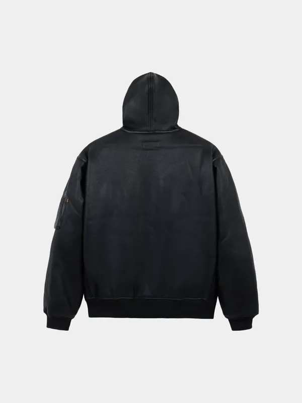Куртка утепленная мужская ALPHA INDUSTRIES MA-1 HOODED RELAXED FIT FLIGHT JACKET (FAUX LTHR)