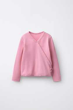 ZARA ЛОНГСЛИВ В РУБЧИК С ЗАПАХОМ И БАНТОМ, ЦВЕТ РОЗОВОГО ДЕРЕВА
