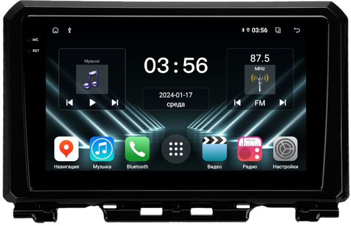 Магнитола для Suzuki Jimny 4 2018+ (штатная КЗВ) - FarCar S280 монитор 9.5" IPS на Android 13, CarPlay