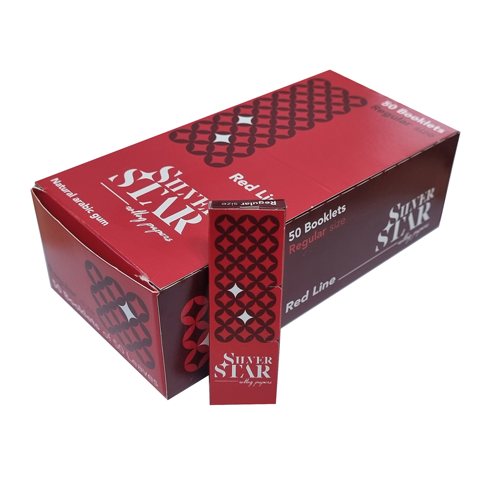 Бумага для сигарет блок "Silver Star" Red Line 70мм 17.5гр/м 50л*50шт