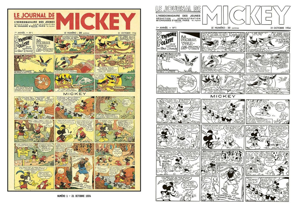 Раскраска по номерам Coloriages mysteres Disney Le Journal de Mickey / Журнал Микки / 9782017285564