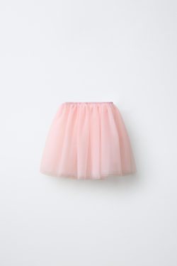 ZARA ЮБКА ИЗ ПОЛУПРОЗРАЧНОЙ ТКАНИ, ЦВЕТ РОЗОВОГО ДЕРЕВА