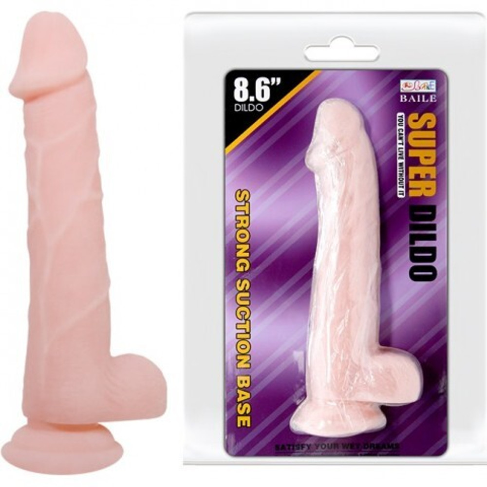Фаллоимитатор с мошонкой на присоске Super Dildo (22×4,5 см)