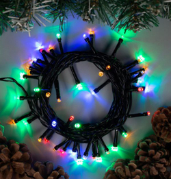 Гирлянда 5 м, IP20, тёмная нить, 50 LED, свечение мульти, 8 режимов, 220 В