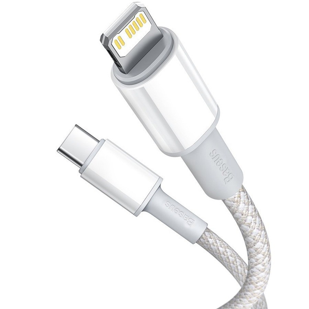 Кабель-зарядка Type-C на Lightning Baseus High Density Braided 20W 1м (CATLGD-02) белый