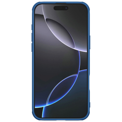 Усиленный чехол синего цвета от Nillkin для iPhone 16 Pro Max, серия Super Frosted Shield Pro