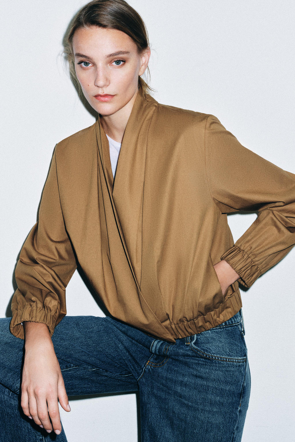 РУБАШКА-БОМБЕР С ЗАПАХОМ — ZW COLLECTION — ZARA