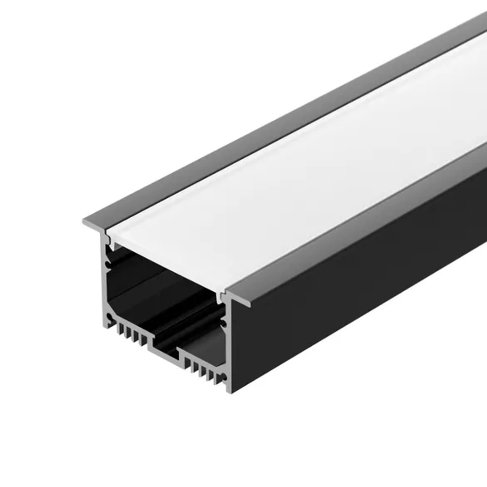 Профиль с экраном SL-LINIA62-F-2500 BLACK+OPAL (Arlight, Алюминий) 036307