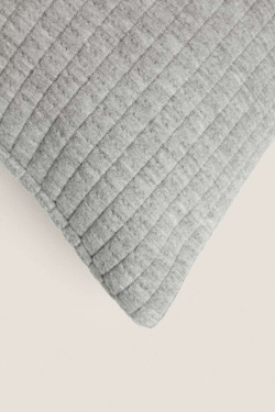 ZARA HOME ЧЕХОЛ НА ПОДУШКУ В КЛЕТКУ, СЕРЫЙ