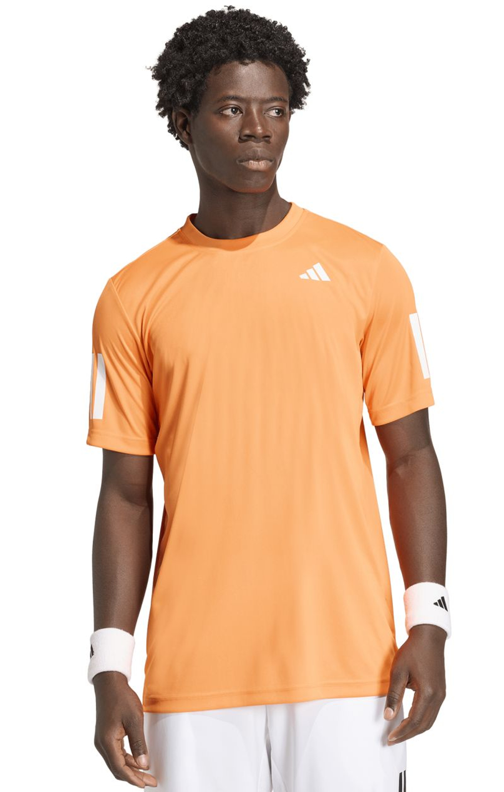 Мужская теннисная футболка Adidas Club Tennis Climacool 3-Stripes — pure orange