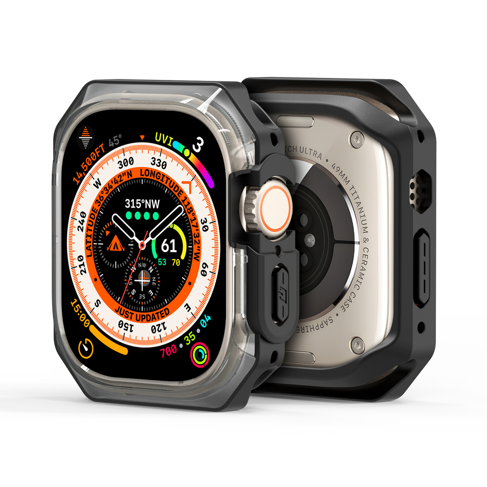 Чехол-бампер с черными вставками от Dux Ducis для часов Apple Watch Ultra 1 и 2, 49MM, Tamo Series Case