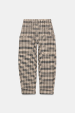 БРЮКИ В КЛЕТКУ С ЭЛАСТИЧНЫМ ПОЯСОМ — ZARA