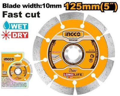 Диск алмазный сегментный 125х10х2х22мм SUPER INGCO DMD011252