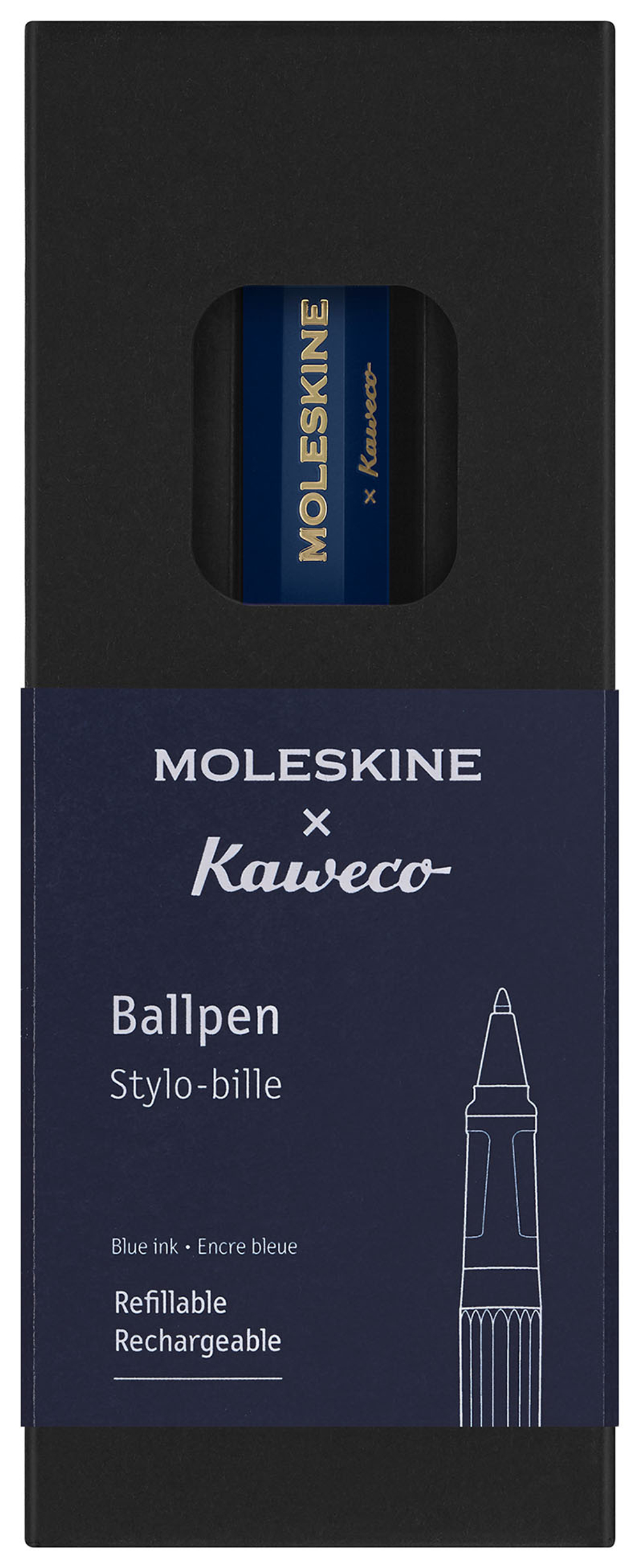 Шариковая ручка Moleskine & Kaweco Blue синяя (KAWBALLPENBLUE) в подарочной коробке