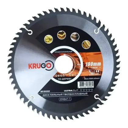Диск пильный по дереву 190х2,2/1,4х30 мм KRUGO WA190060