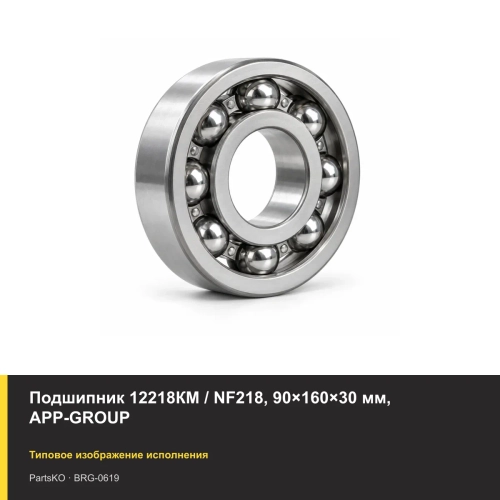 Подшипник 12218КМ / NF218, 90×160×30 мм, APP-GROUP
