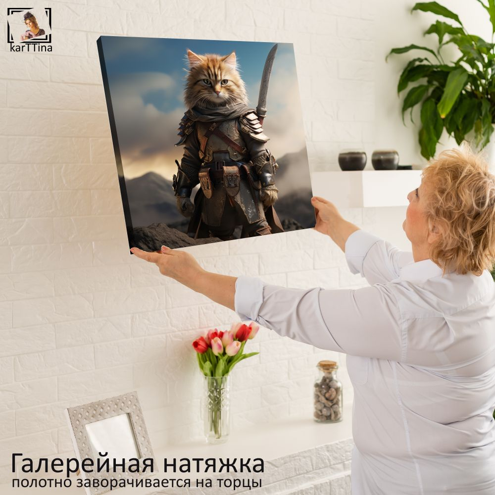 Картина модульная "Она самурай", 80 см х 40 см