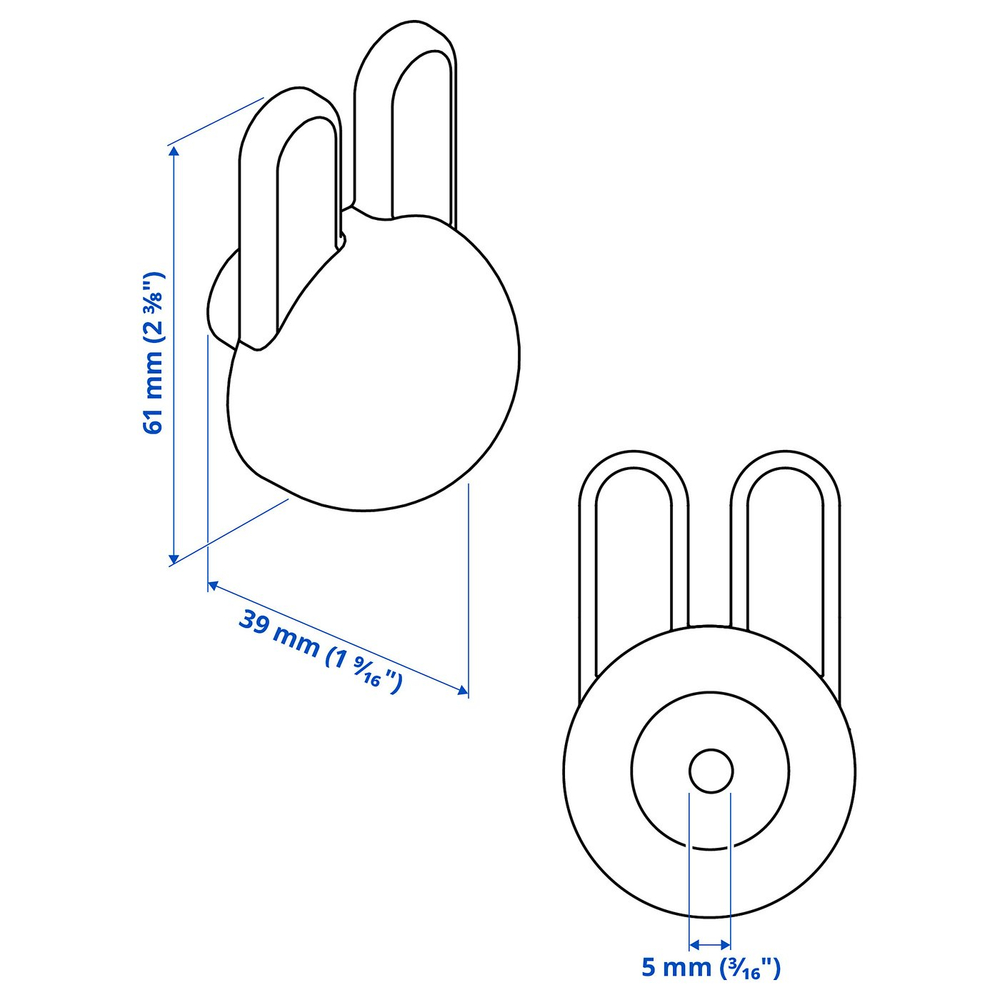 IKEA GREJSIMOJS  (ИКЕА ГРЕЙСИМОЙС)  -  Ручка-кнопка - светло-серая/кролик, 38 мм