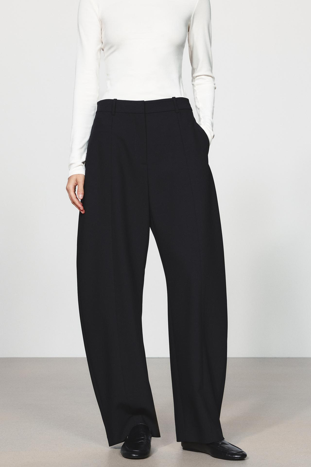 ZARA БРЮКИ BALLOON ZW COLLECTION, ЧЕРНЫЙ