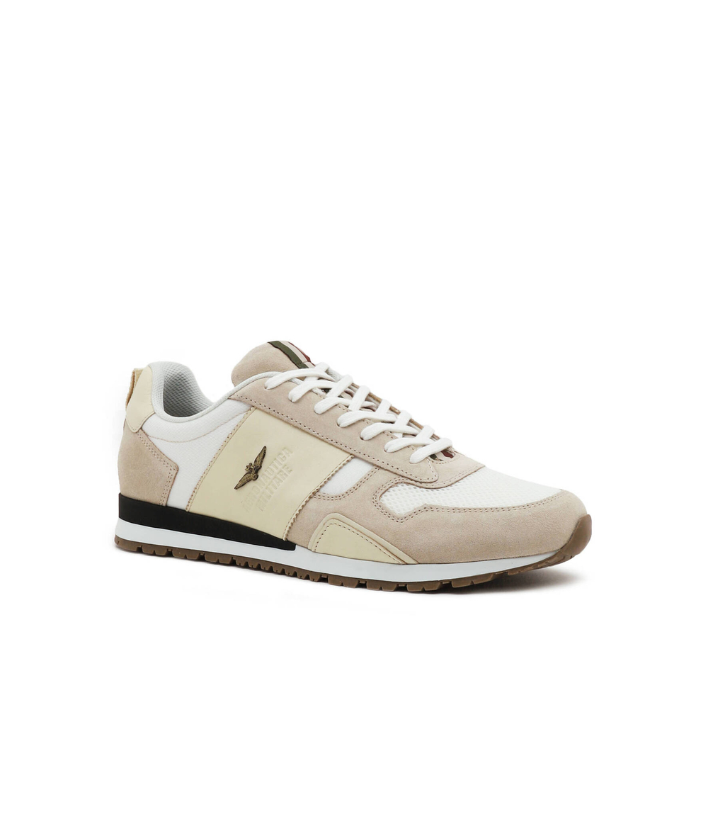 Кожаные кроссовки Aeronautica Militare - бежевый(SC246CT3106)