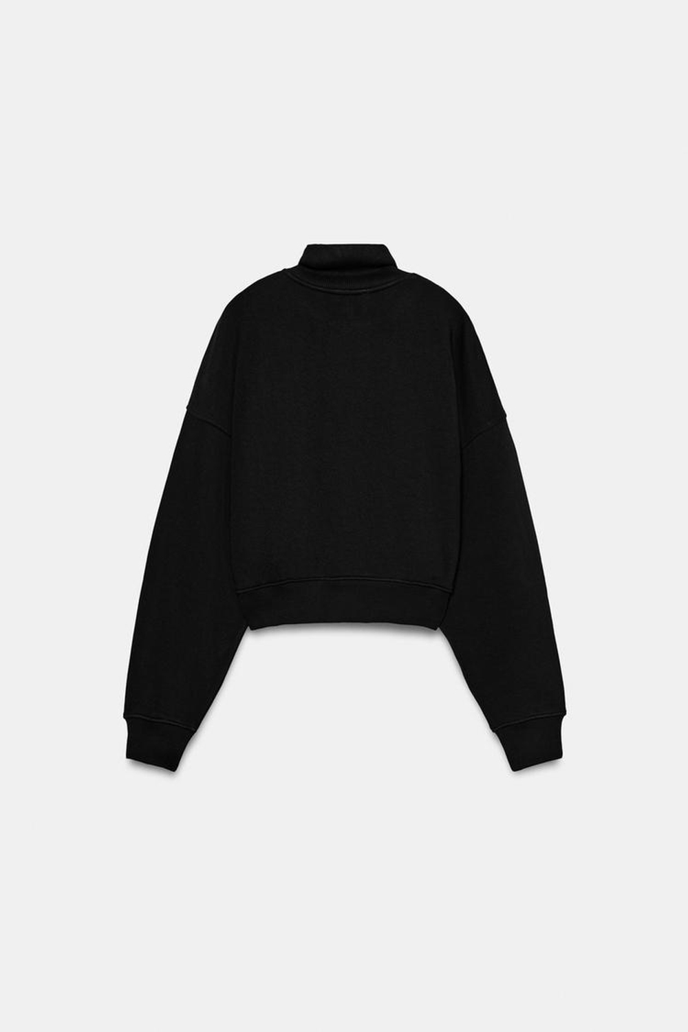 ZARA ТОЛСТОВКА С МОЛНИЕЙ, ЧЕРНЫЙ