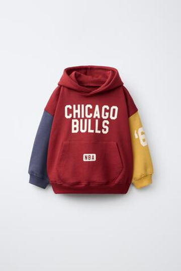 ZARA ХУДИ КОЛОРБЛОК NBA — CHICAGO BULLS, КРАСНОВАТЫЙ