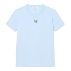 Женская теннисная футболка Lacoste Embroidery Accent Jersey - sugared blue