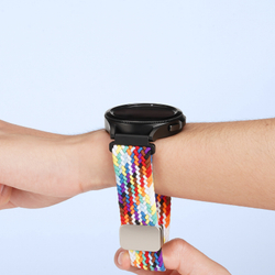 Эластичный ремешок радужного цвета (Rainbow) от Dux Ducis для смарт часов Samsung Galaxy Watch 45 и 46мм (размер крепления 22мм), серия Strap (Mixture Pro Series)