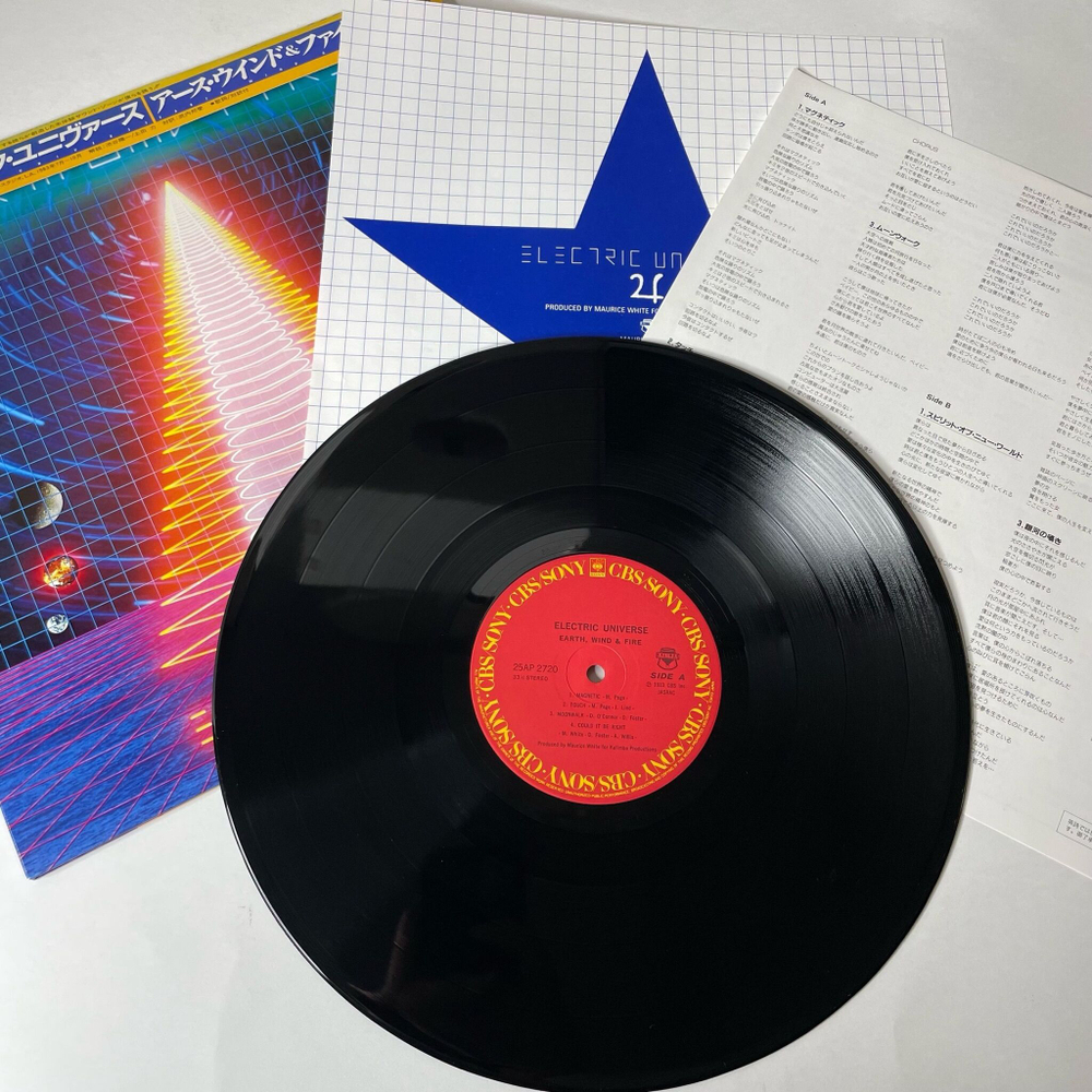 Винтажная виниловая пластинка LP Earth, Wind and Fire Electric Universe (Japan 1983) (Obi) Electric Nation