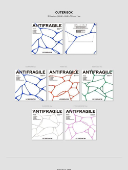 Альбом LE SSERAFIM - ANTIFRAGILE 2nd Mini Album COMPACT 5 Version SET