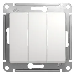 Выключатель трехклавишный Systeme Electric Glossa Белый GSL000131