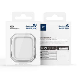 Чехол-бампер прозрачный с белыми вставками из Soft силикона от Dux Ducis для смарт часов Apple Watch размером 46 мм, серия Camo Series Case