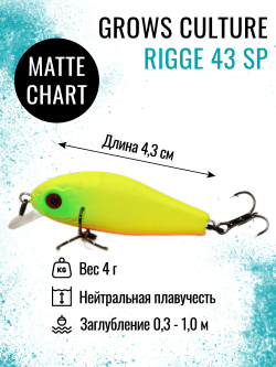 Воблер Минноу Rigge 43SP 43 мм 4 г цвет 23 Matte Chart
