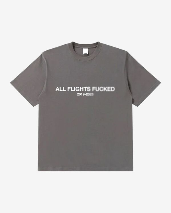 Футболка All Flights Fucked Пепельная - фото 1
