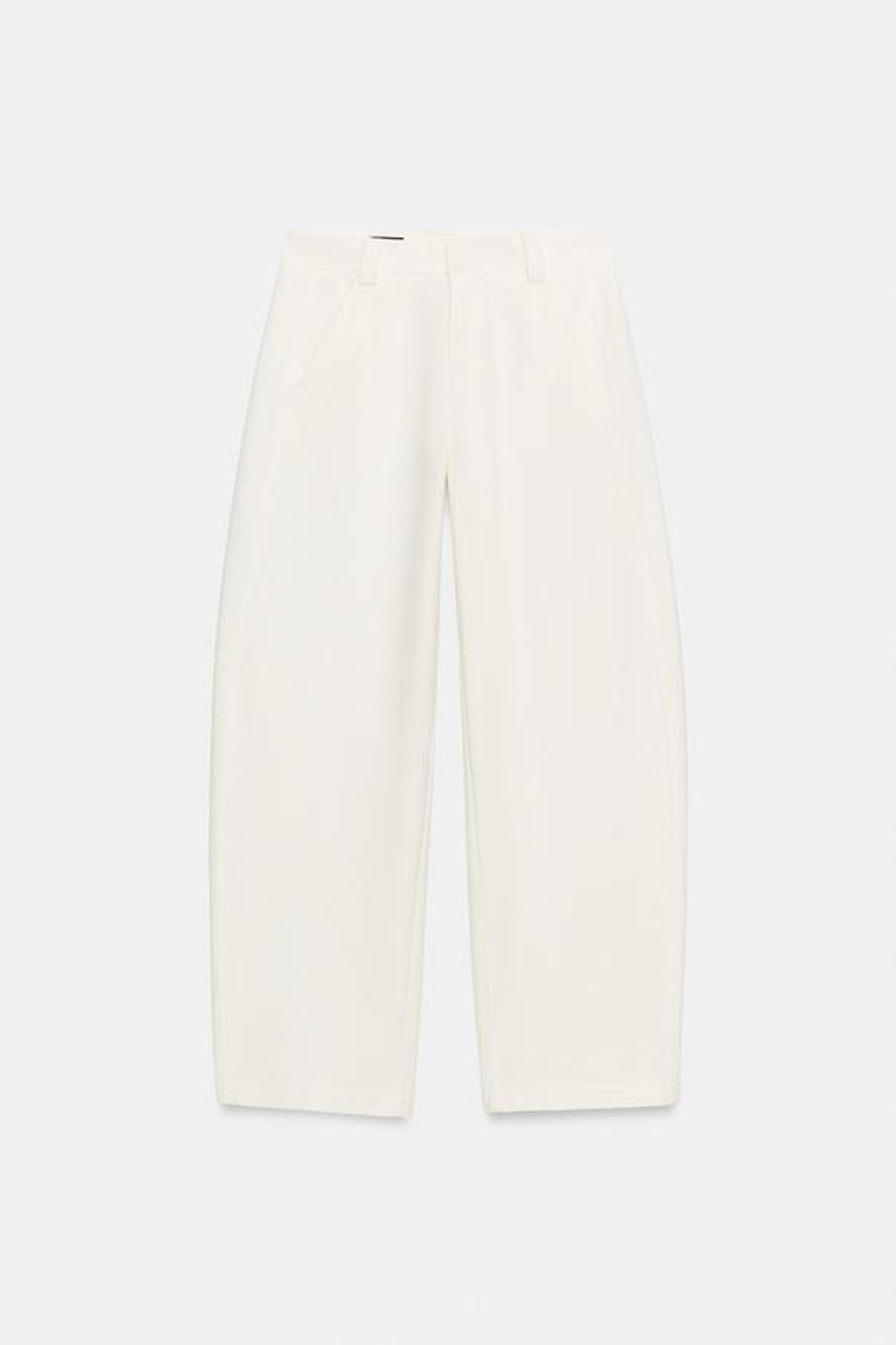 ZARA БРЮКИ БАРРЕЛЬ, ЭКРЮ