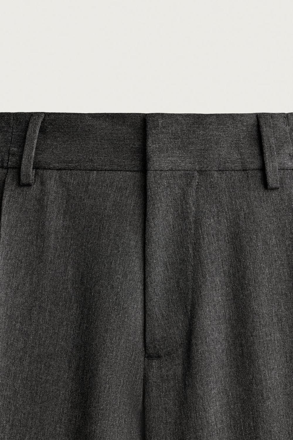 ZARA БРЮКИ WIDE FIT СО СКЛАДКАМИ, АНТРАЦИТОВО-СЕРЫЙ