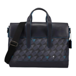 COACH Hamilton PVC With Cow Leather Briefcase, One Shoulder Handbag Large Men"s Blue
