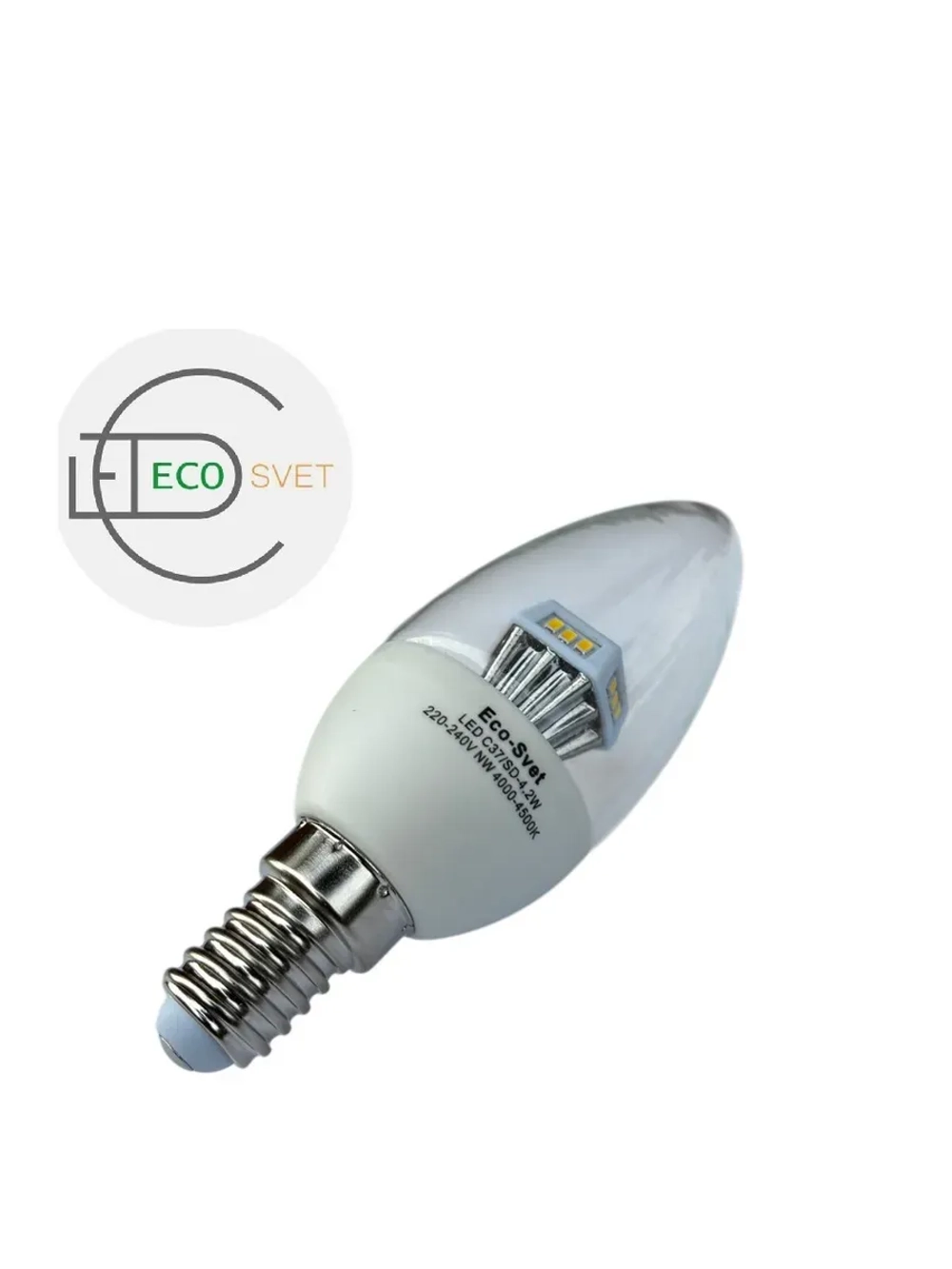Светодиодная LED лампа С37 Е14 4,2W. свеча 3шт