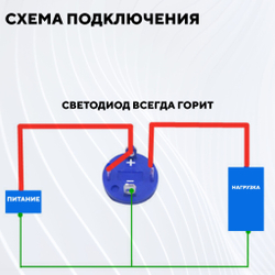 Кнопка встраиваемая металлическая с индикатором (12-24 В, 8 мм)
