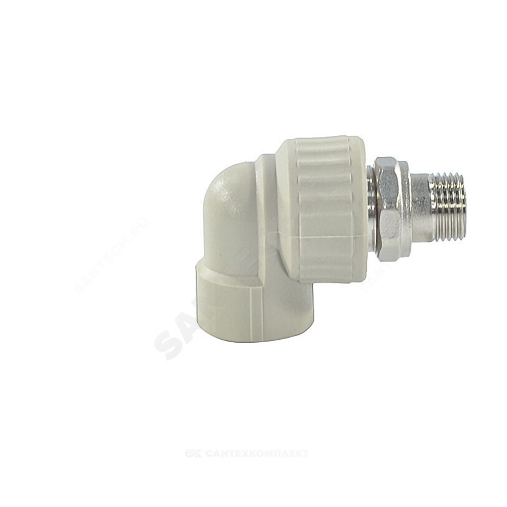 Угольник PP-R комбинированный разъемный серый Дн 25х1/2" НР для радиатора VALFEX 10238134Г