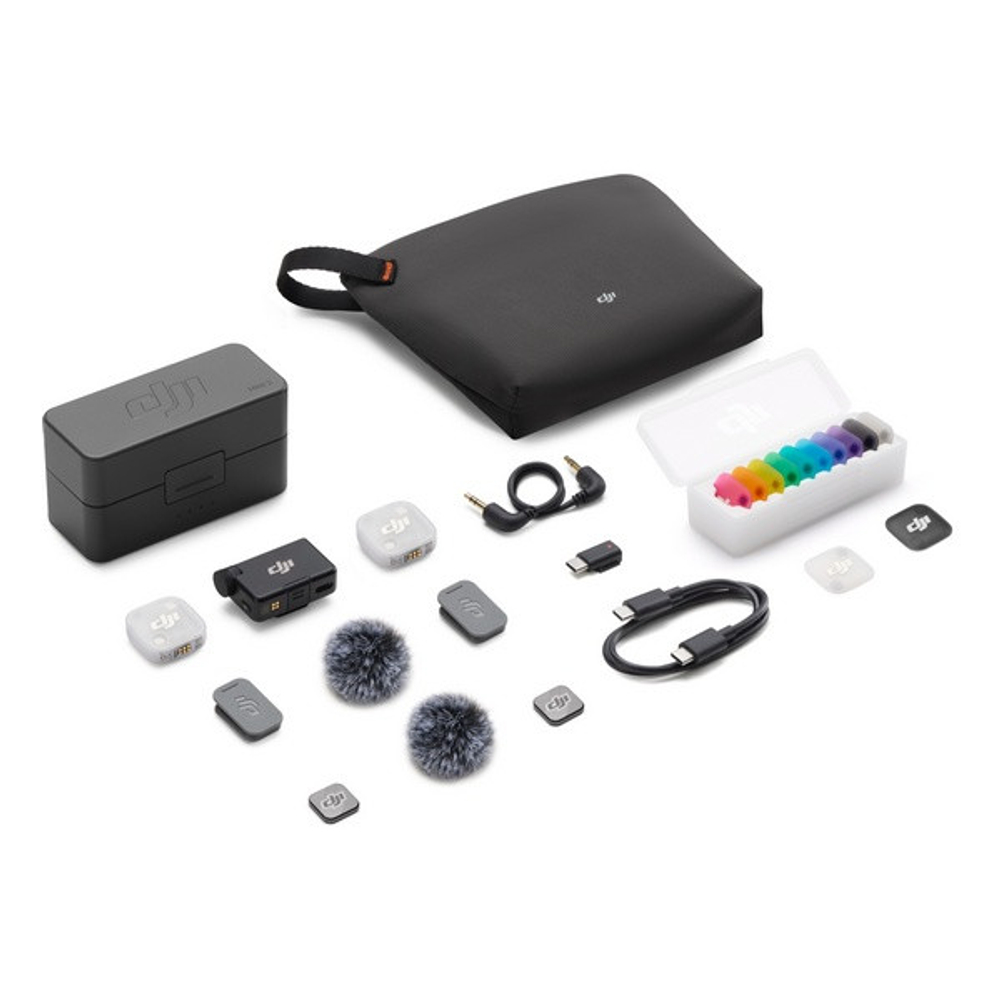 Комплект беспроводных микрофонов DJI Mic Mini 2 (2 трансмиттера, ресивер, зарядный футляр, кейс)