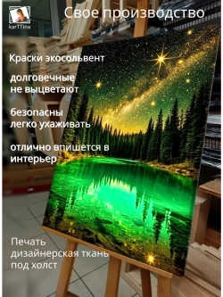 Картина "Изумрудное отражение", интерьерная 50х70см 1шт.