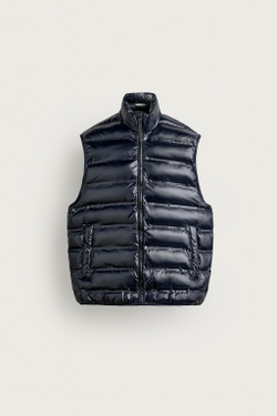 ZARA ЛЕГКИЙ СТЕГАНЫЙ ЖИЛЕТ WATER REPELLENT, МОРСКОЙ СИНИЙ