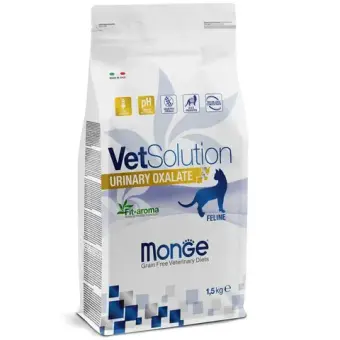 Сухой корм диетический Monge VetSolution Cat Urinary Oxalate Уринари Оксалат для кошек при заболеваниях мочеполовой системы и оксалатном течении МКБ 1,5 кг