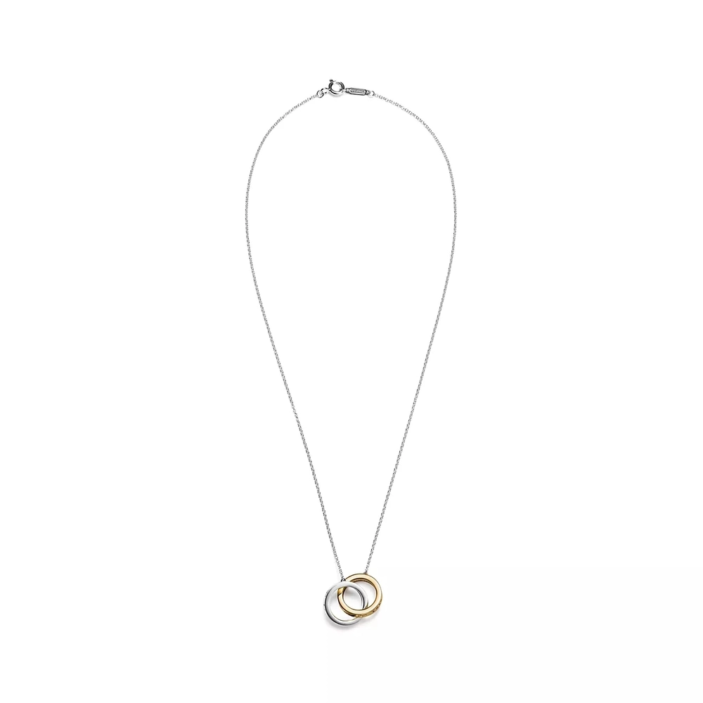 Подвеска из серебра и золота 18к ( 750 пробы) , Tiffany, Переплетённые кольца 💗 В наличии
